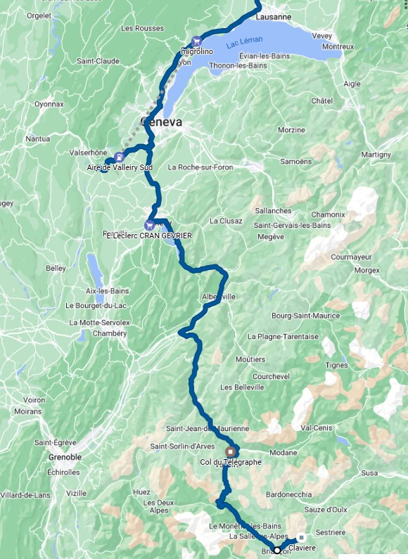 You are currently viewing Jeudi 10 août – Claviere – Briançon – le Galibier – Albertville – Père Bise – Valleiry Sud – La Côte – Ins